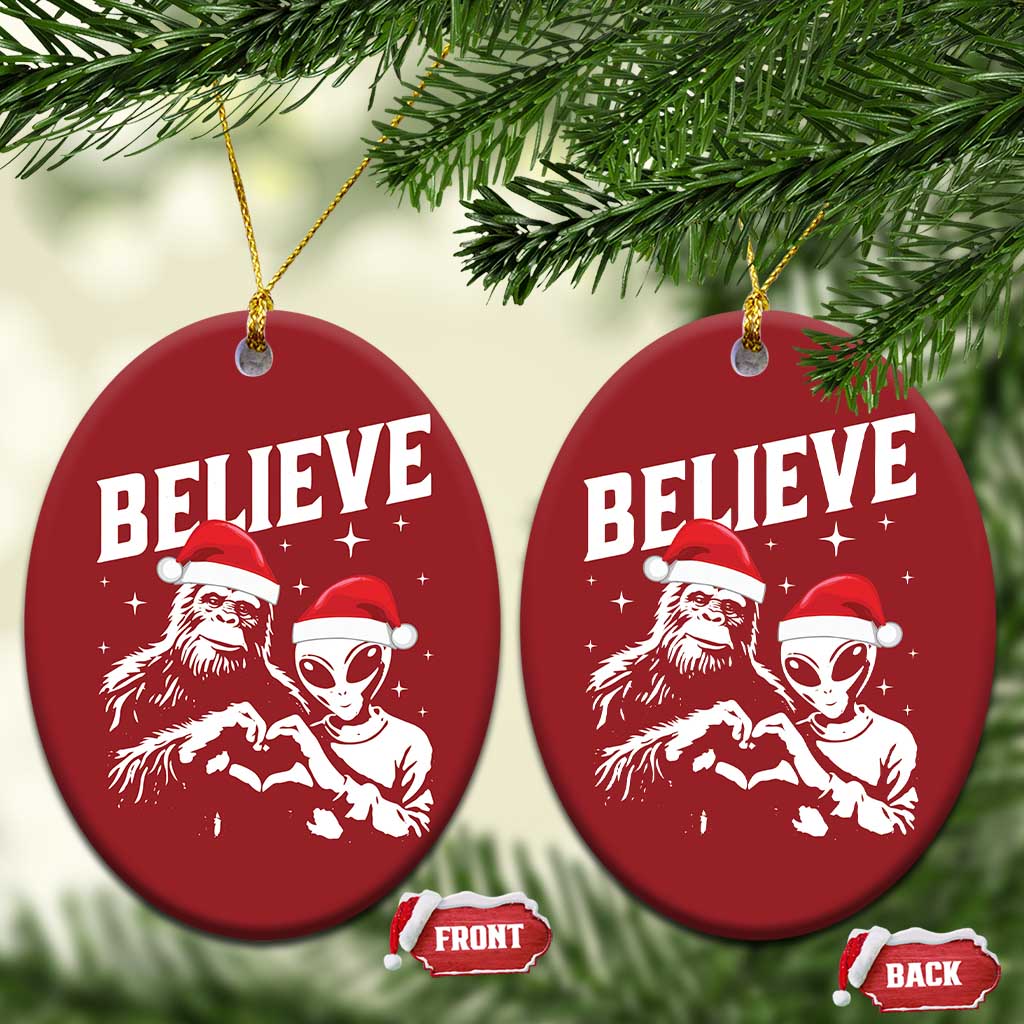 Alien And Bigfoot Christmas Ornament TS10
