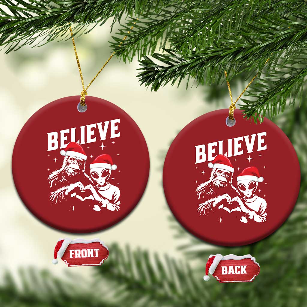 Alien And Bigfoot Christmas Ornament TS10
