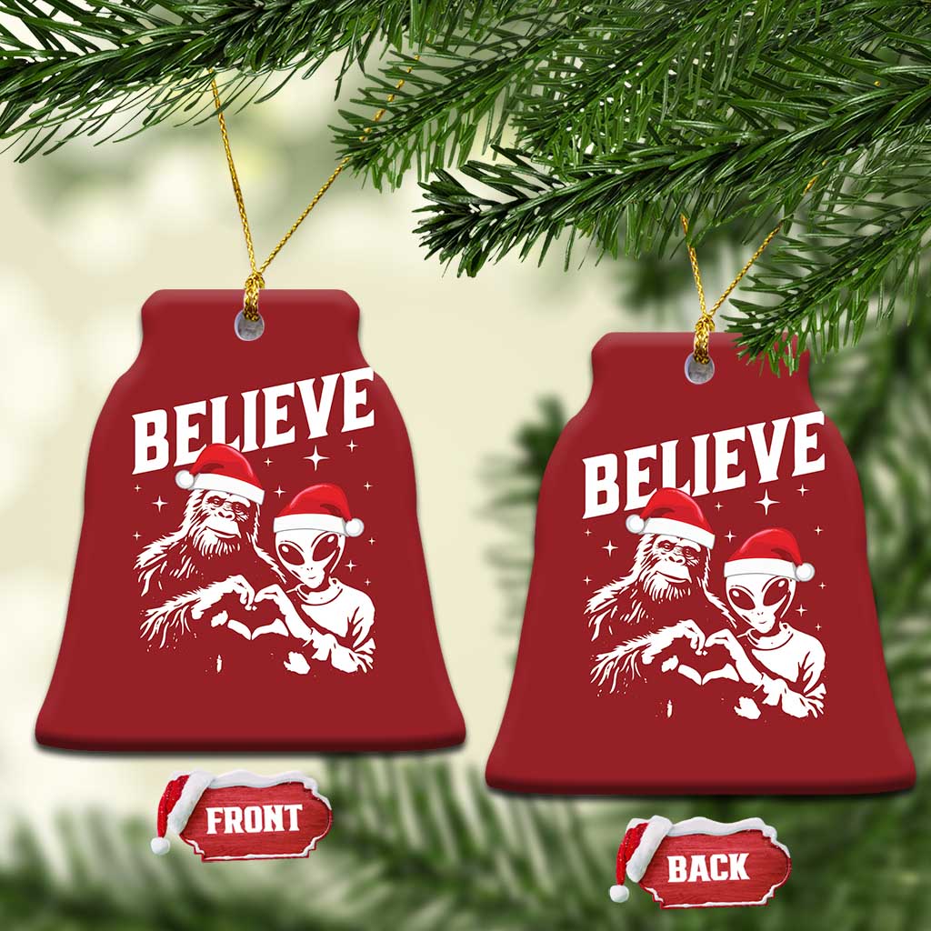 Alien And Bigfoot Christmas Ornament TS10