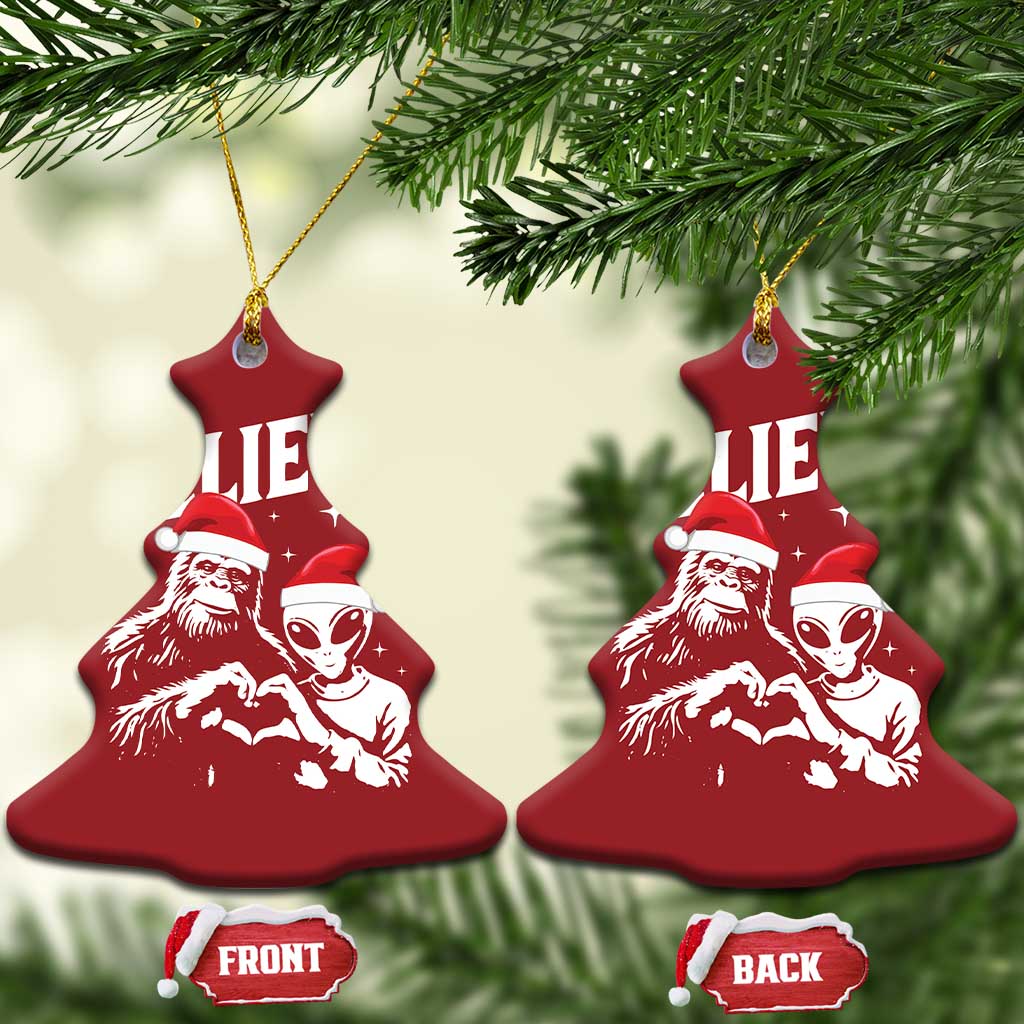 Alien And Bigfoot Christmas Ornament TS10