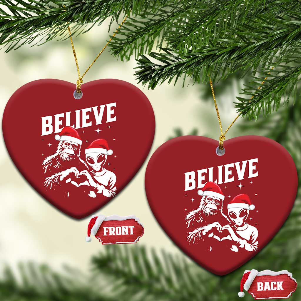 Alien And Bigfoot Christmas Ornament TS10
