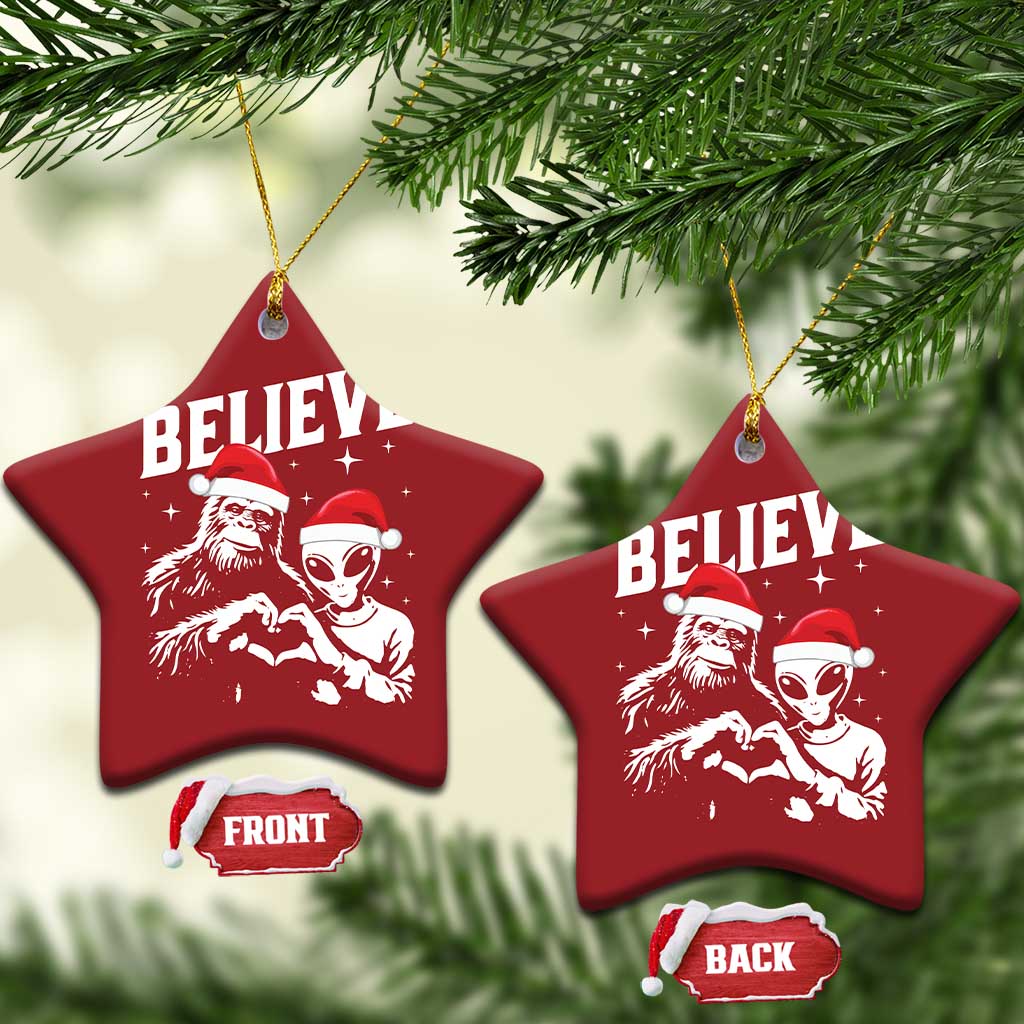Alien And Bigfoot Christmas Ornament TS10