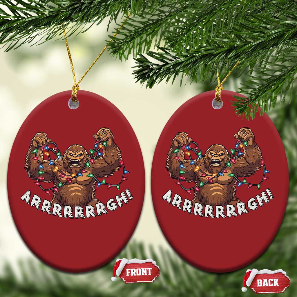 Bigfoot Xmas Christmas Ornament Winter Yeti Sasquatch Loves Xmas Tree Lights TS10