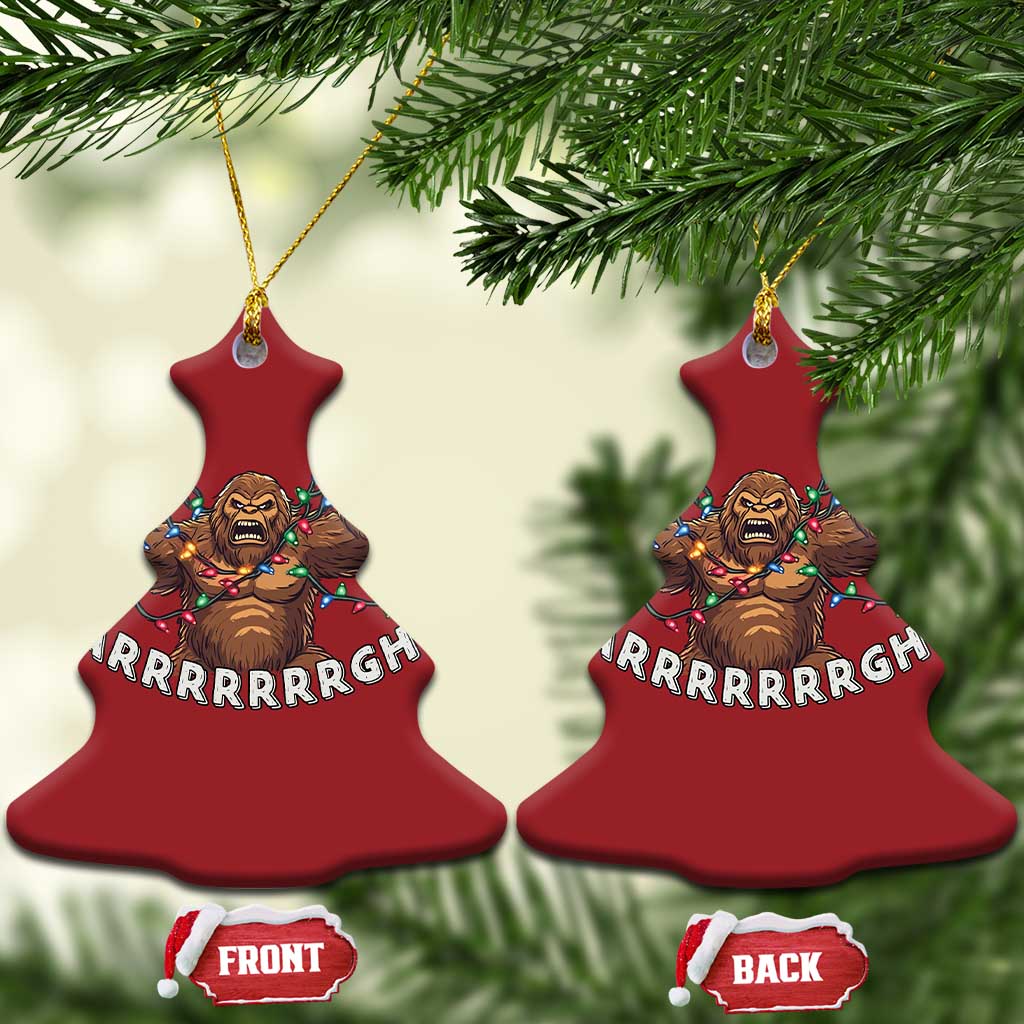 Bigfoot Xmas Christmas Ornament Winter Yeti Sasquatch Loves Xmas Tree Lights TS10