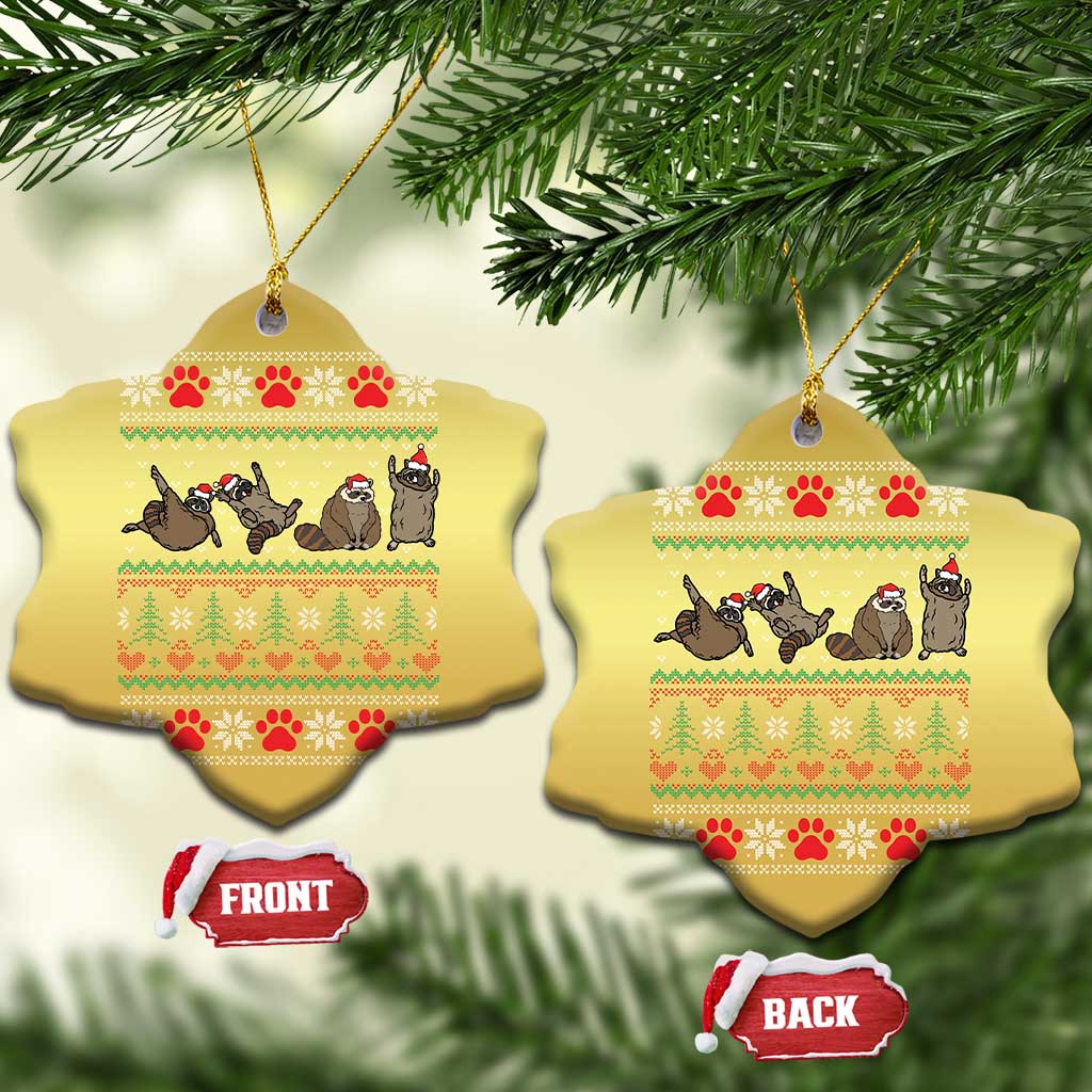 Funny Raccoon Christmas Ornament Funny Gifts For Women Men Raccoon Lovers TS10