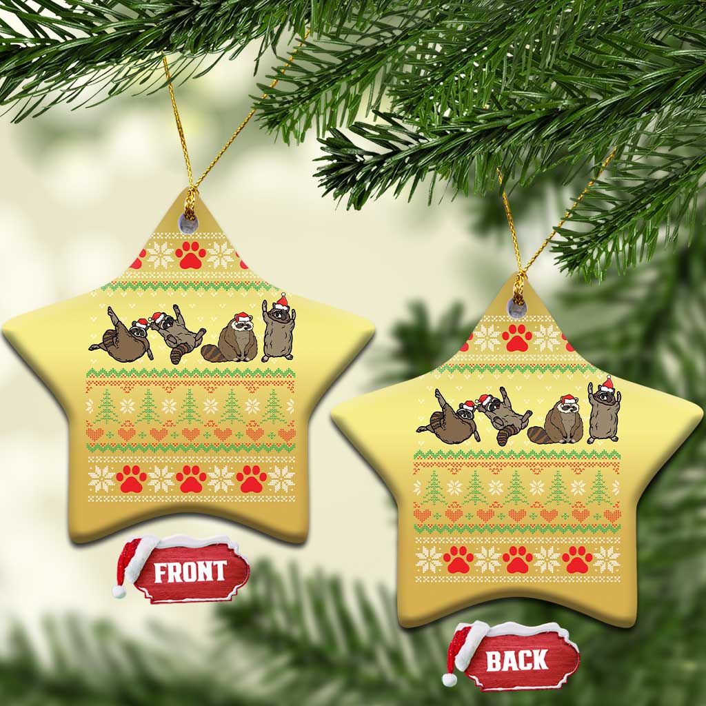 Funny Raccoon Christmas Ornament Funny Gifts For Women Men Raccoon Lovers TS10