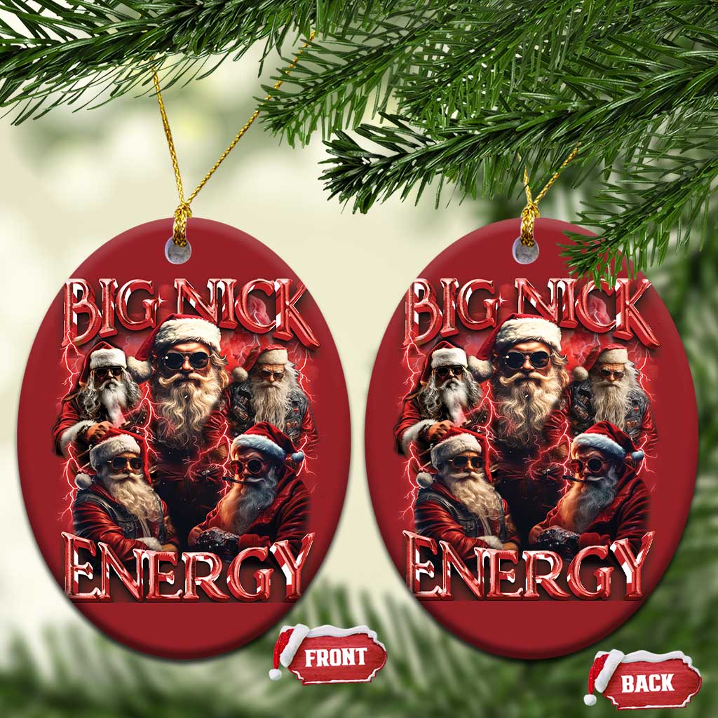 Santa Christmas Ornament Big Nick Energy Bootleg Rap Tee TS10