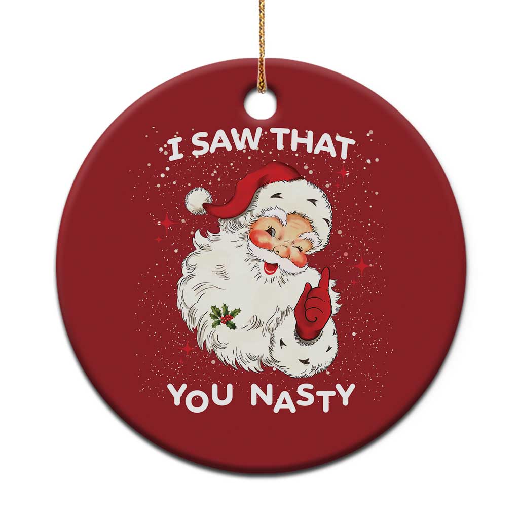 Santa Christmas Ornament Vintage I Saw That You Naughty TS10
