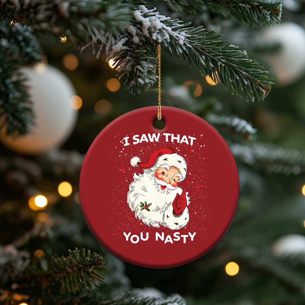 Santa Christmas Ornament Vintage I Saw That You Naughty TS10