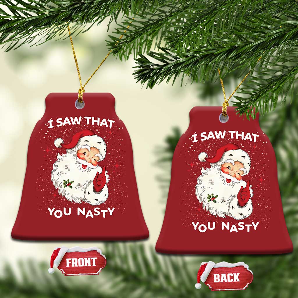 Santa Christmas Ornament Vintage I Saw That You Naughty TS10