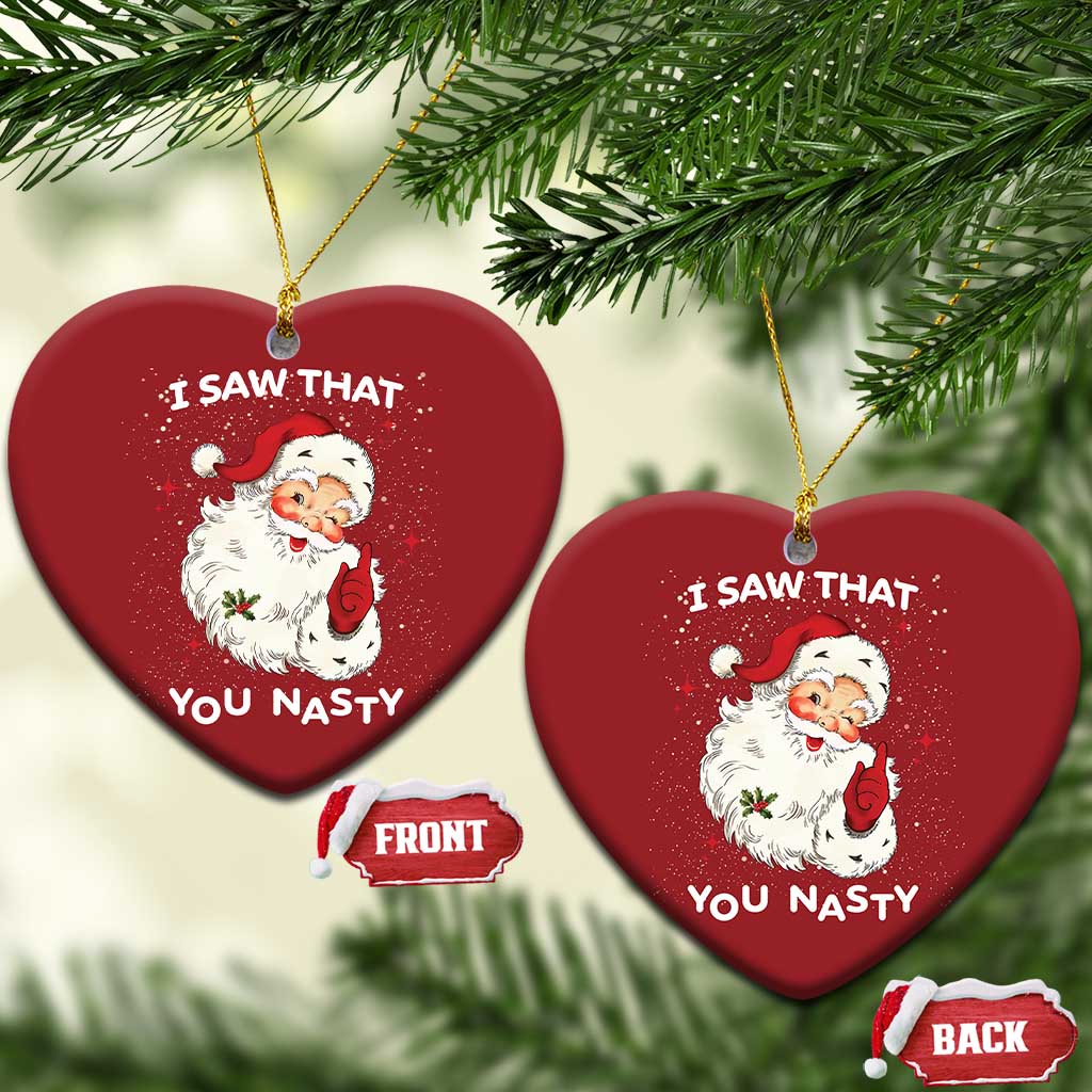 Santa Christmas Ornament Vintage I Saw That You Naughty TS10