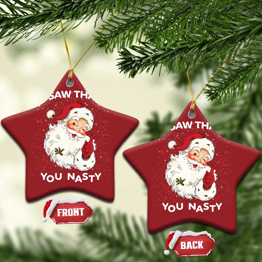 Santa Christmas Ornament Vintage I Saw That You Naughty TS10