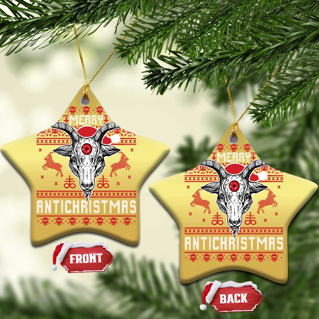 Satan Claus Merry Antichristmas Christmas Ornament Pentagram Ugly Christmas Sweater Evil Pajama TS10