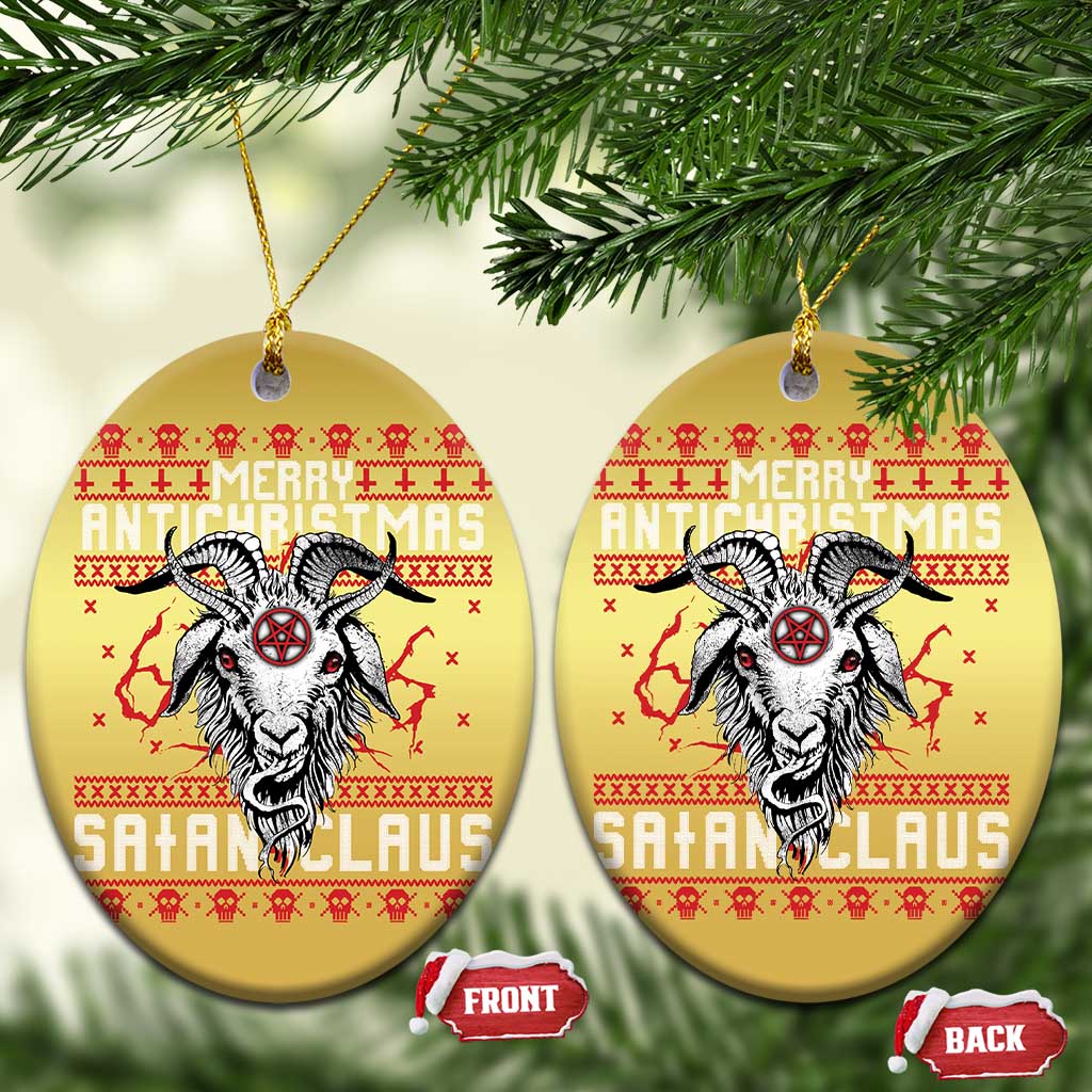 Satan Claus Merry Antichristmas Christmas Ornament Goth Ugly Christmas Sweater Pentagram Evil Pajama TS10