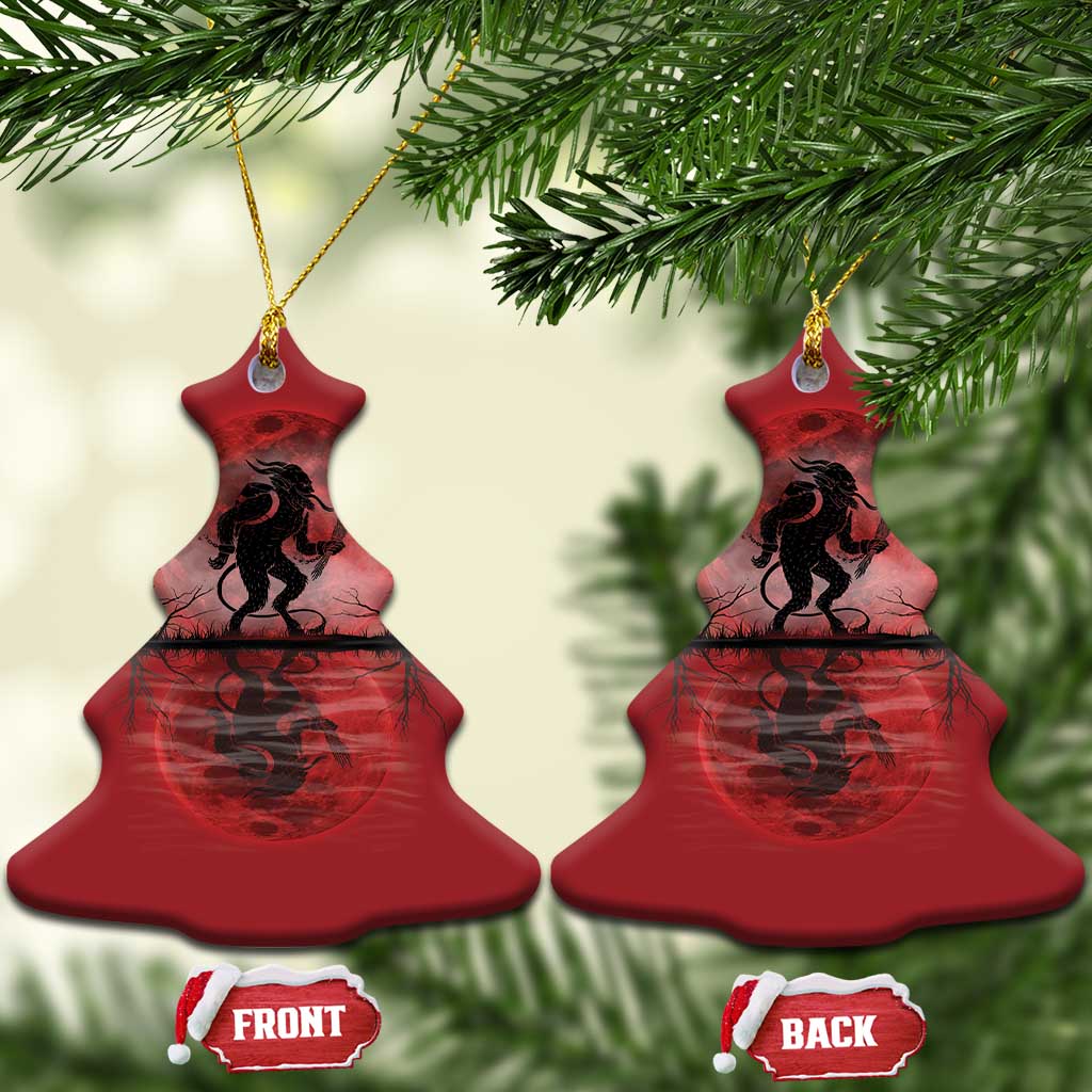 Krampus Christmas Ornament Scary Horror Goth Xmas Blood Moon Ugly Sweater Evil Pajama TS10