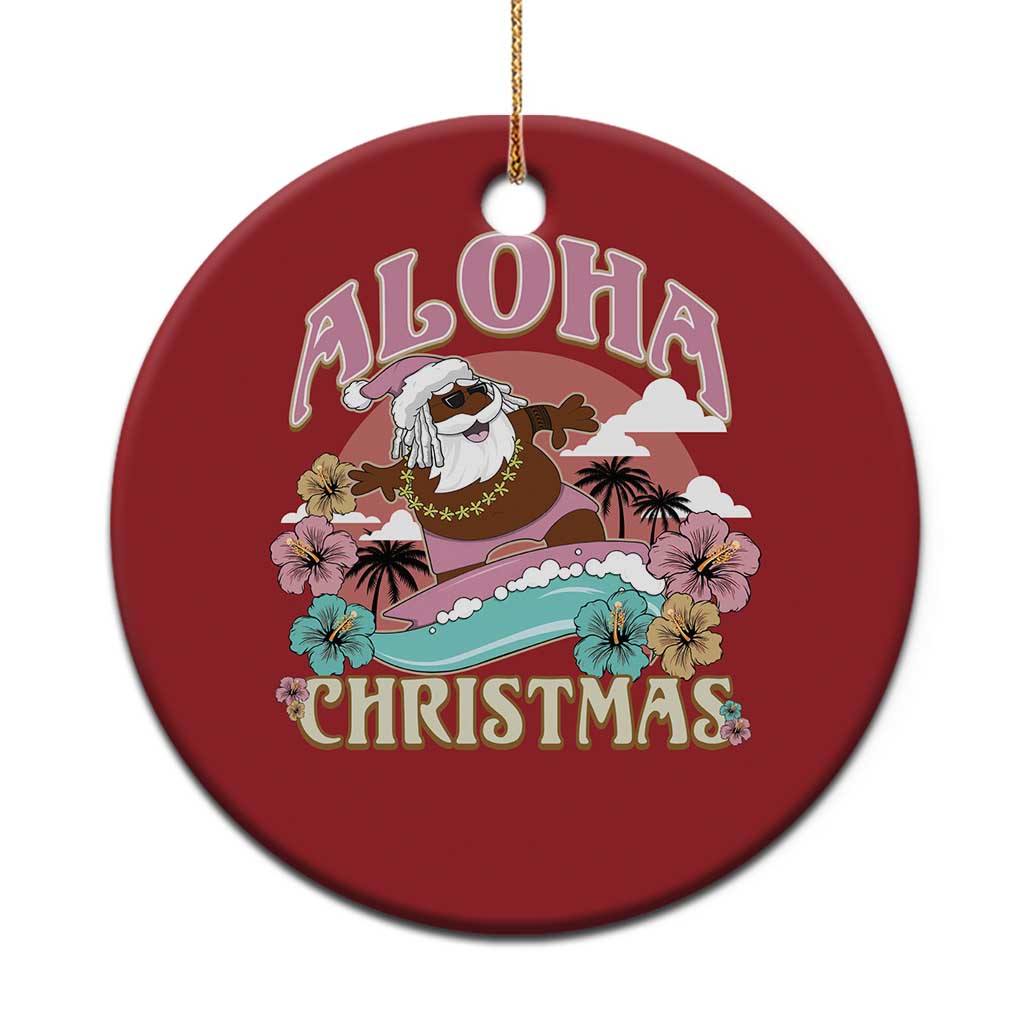Hawaii Christmas Ornament Retro African American Surfing Santa With Tattoos Aloha Christmas TS10