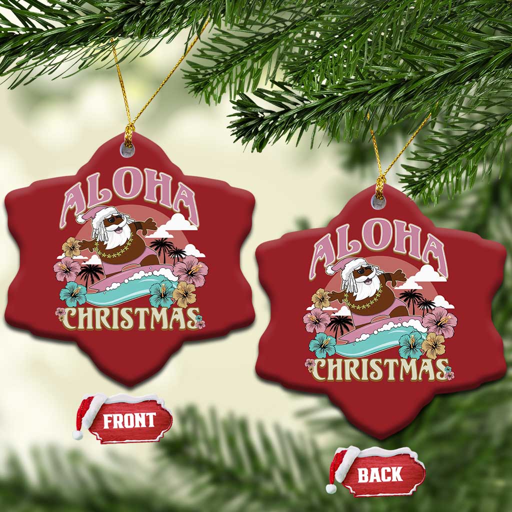 Hawaii Christmas Ornament Retro African American Surfing Santa With Tattoos Aloha Christmas TS10