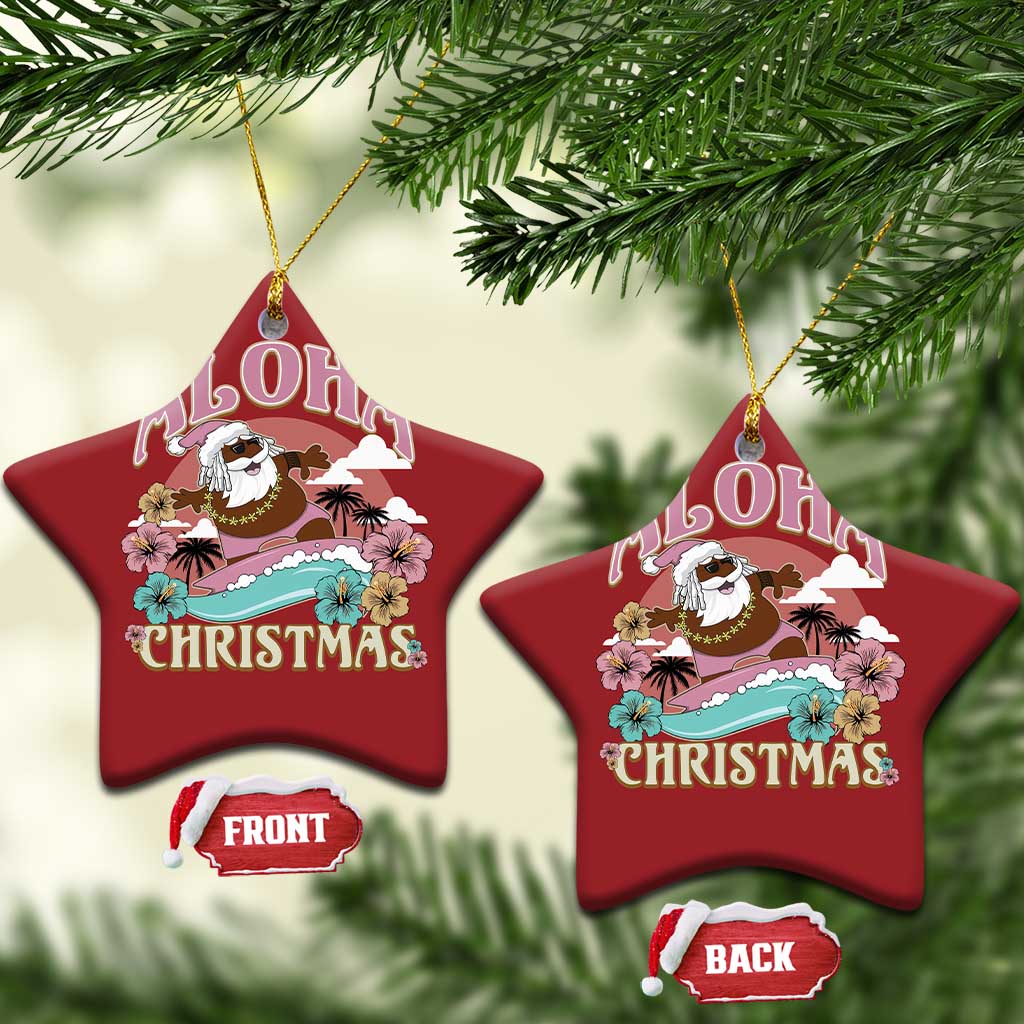 Hawaii Christmas Ornament Retro African American Surfing Santa With Tattoos Aloha Christmas TS10