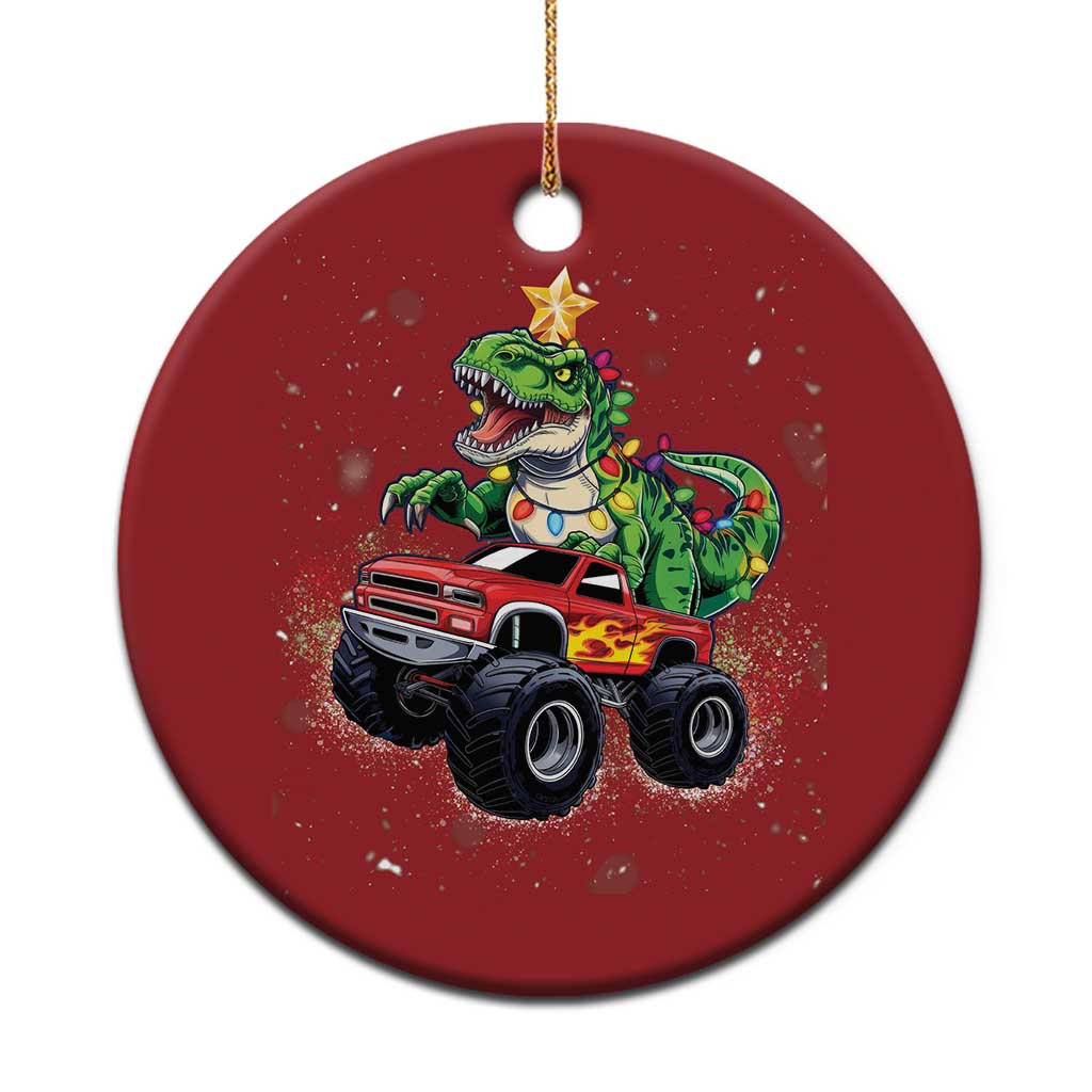 Dinosaur Monster Truck Christmas Ornament TS10