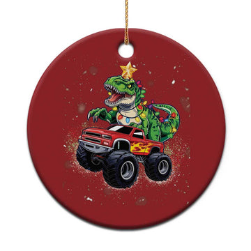 Dinosaur Monster Truck Christmas Ornament TS10