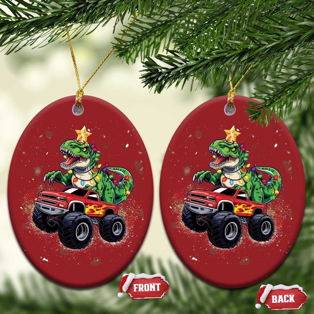Dinosaur Monster Truck Christmas Ornament TS10
