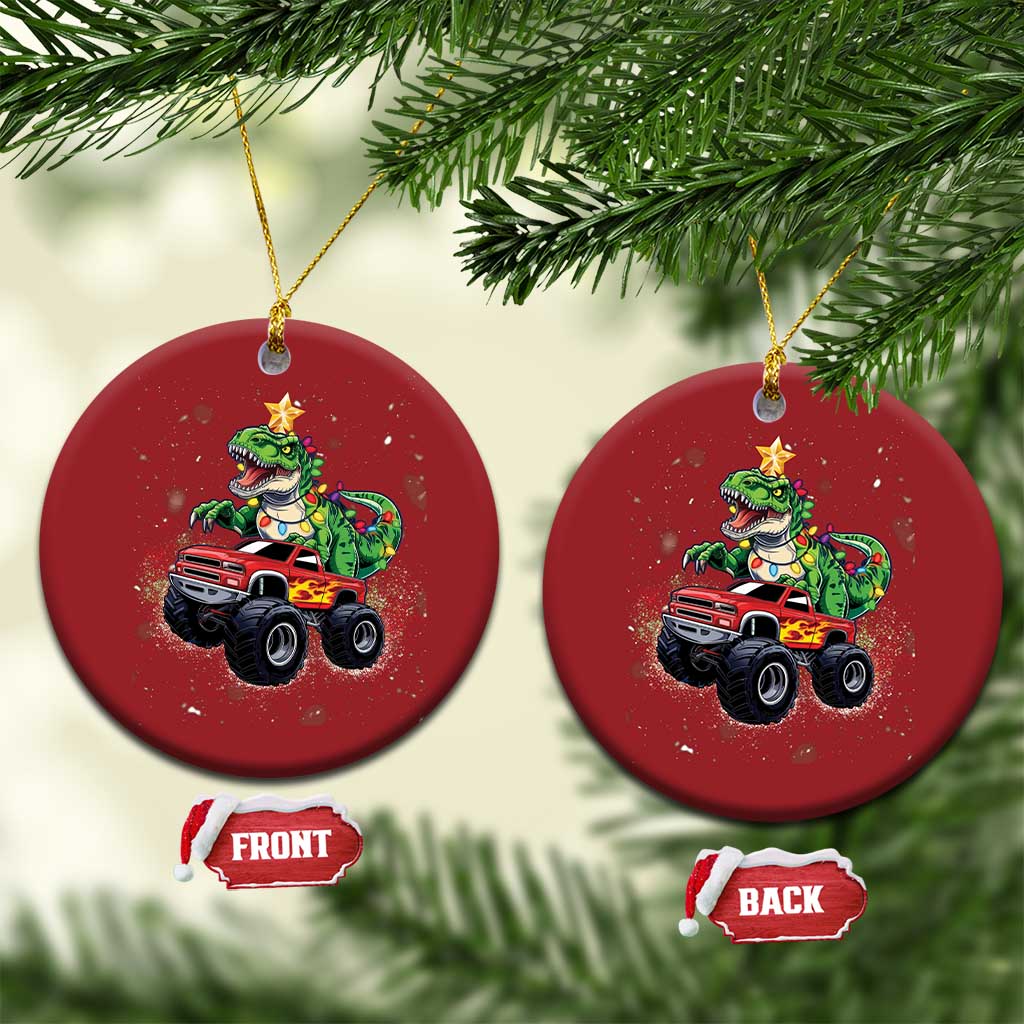 Dinosaur Monster Truck Christmas Ornament TS10