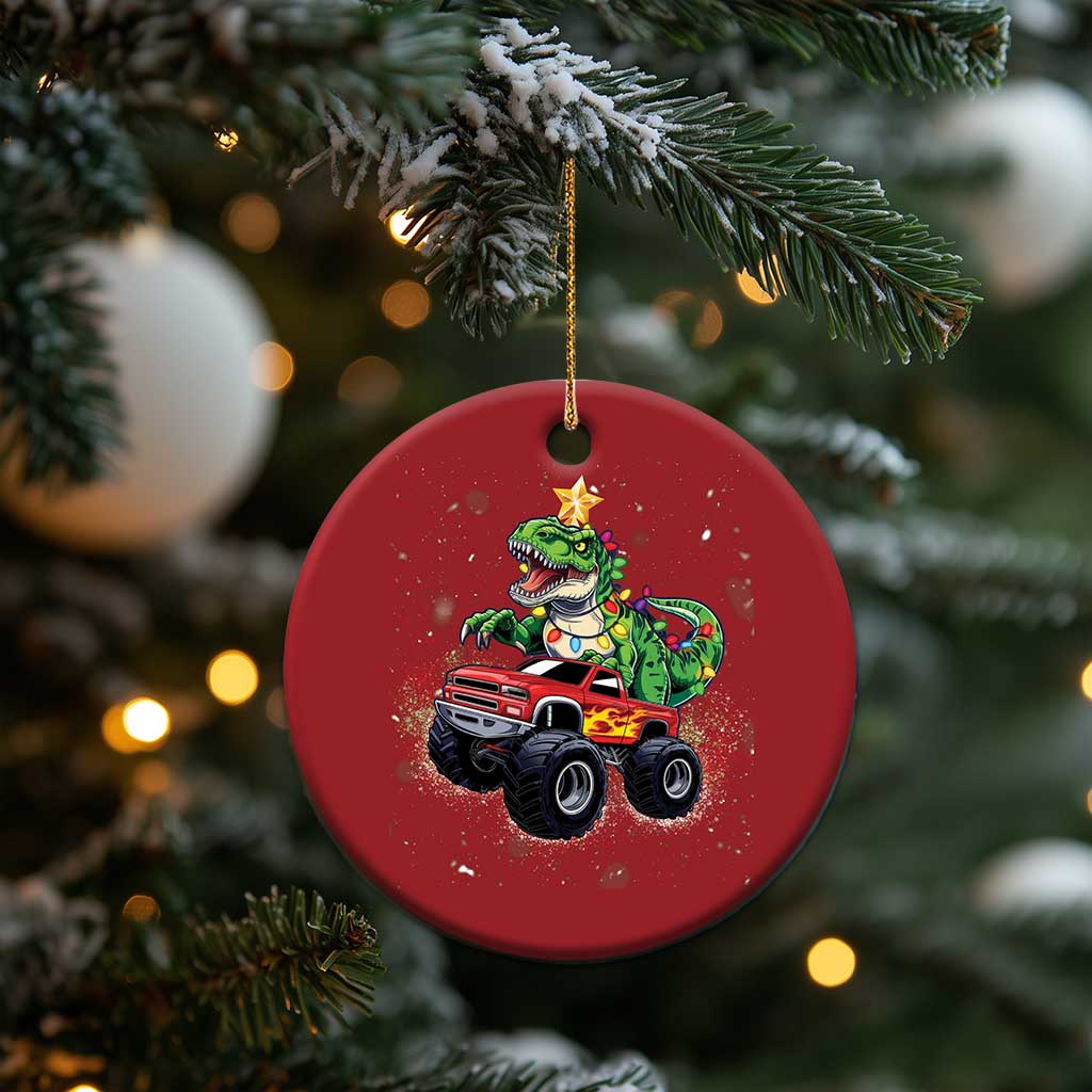 Dinosaur Monster Truck Christmas Ornament TS10