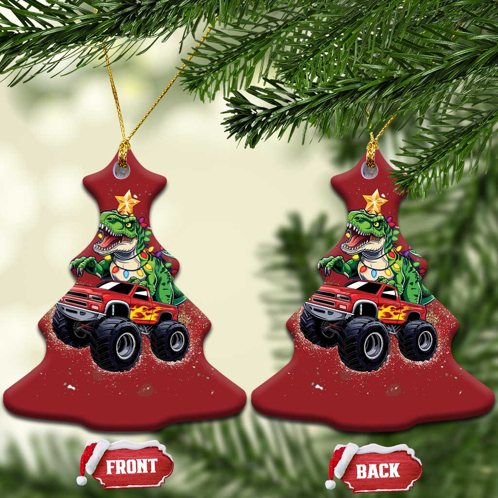 Dinosaur Monster Truck Christmas Ornament TS10