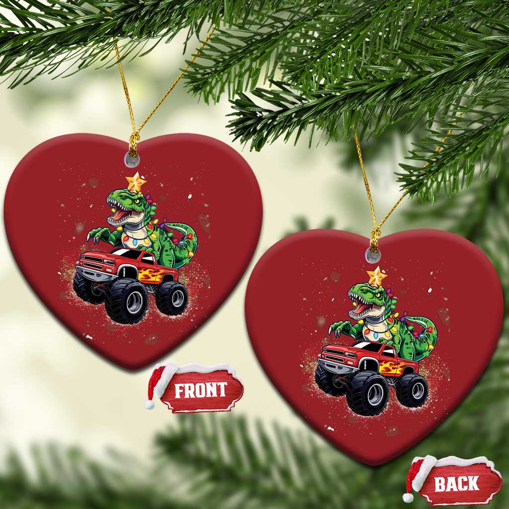 Dinosaur Monster Truck Christmas Ornament TS10