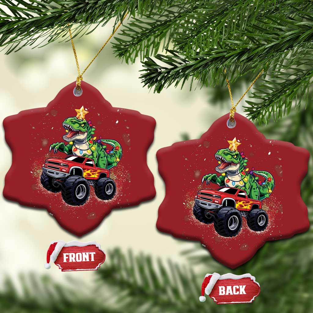 Dinosaur Monster Truck Christmas Ornament TS10