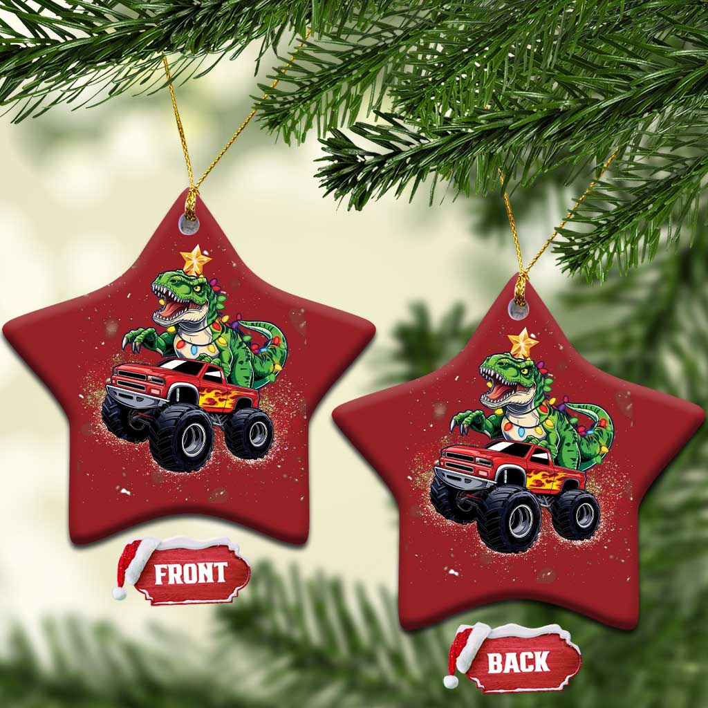 Dinosaur Monster Truck Christmas Ornament TS10