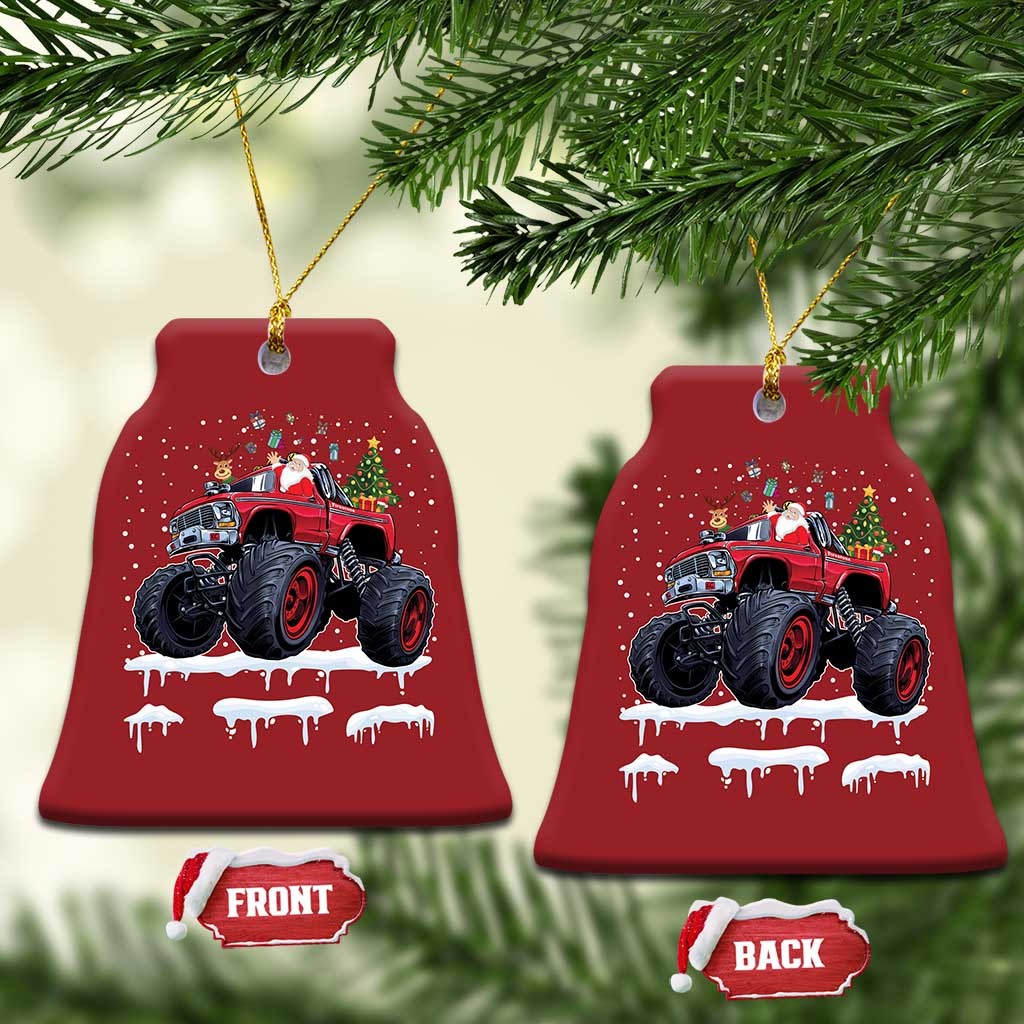 Xmas Santa Monster Truck Christmas Ornament American Offroad Xmas Boys Kids Toddler Youth TS10