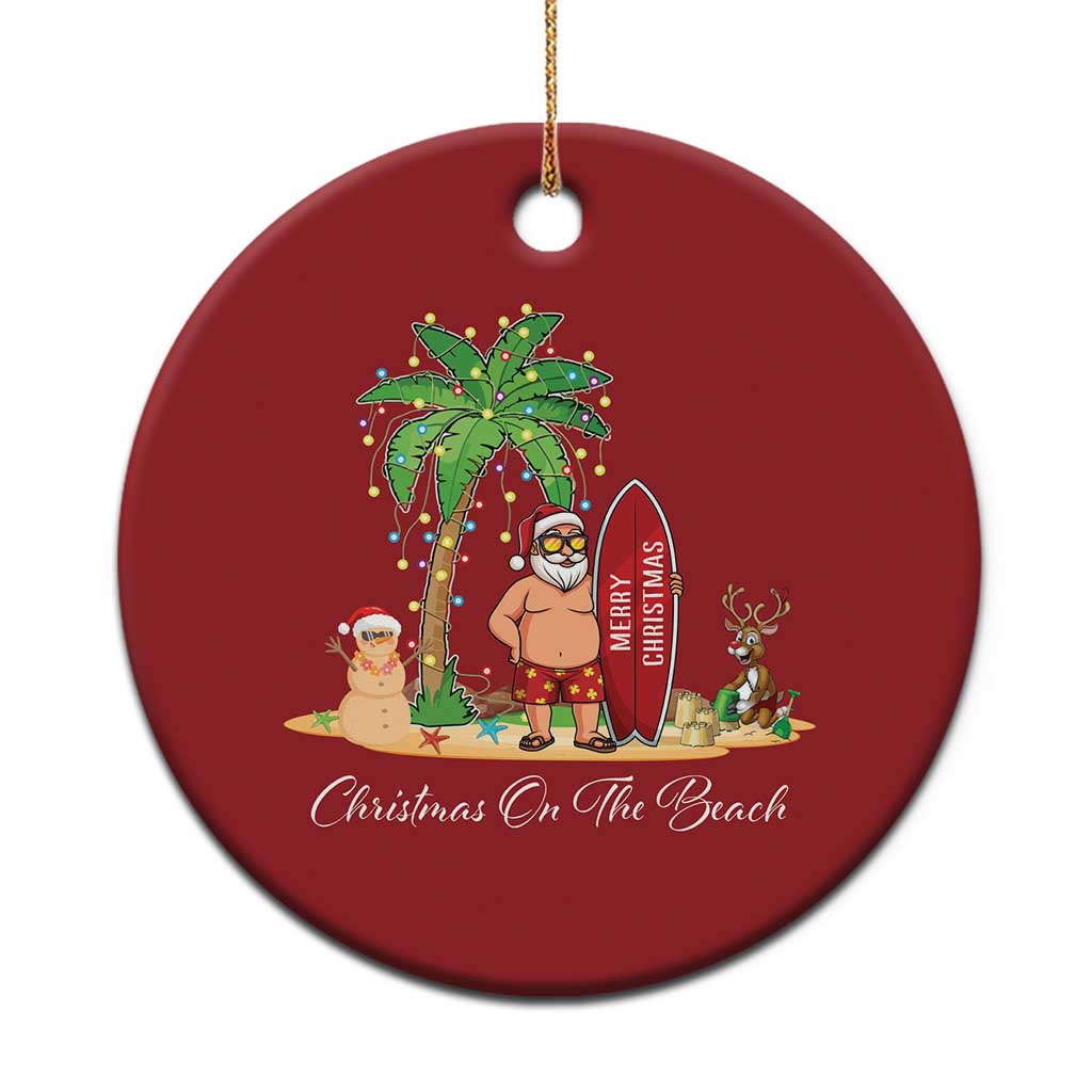 Hawaii Christmas Ornament Christmas On The Beach Holiday Xmas Palm Tree TS10