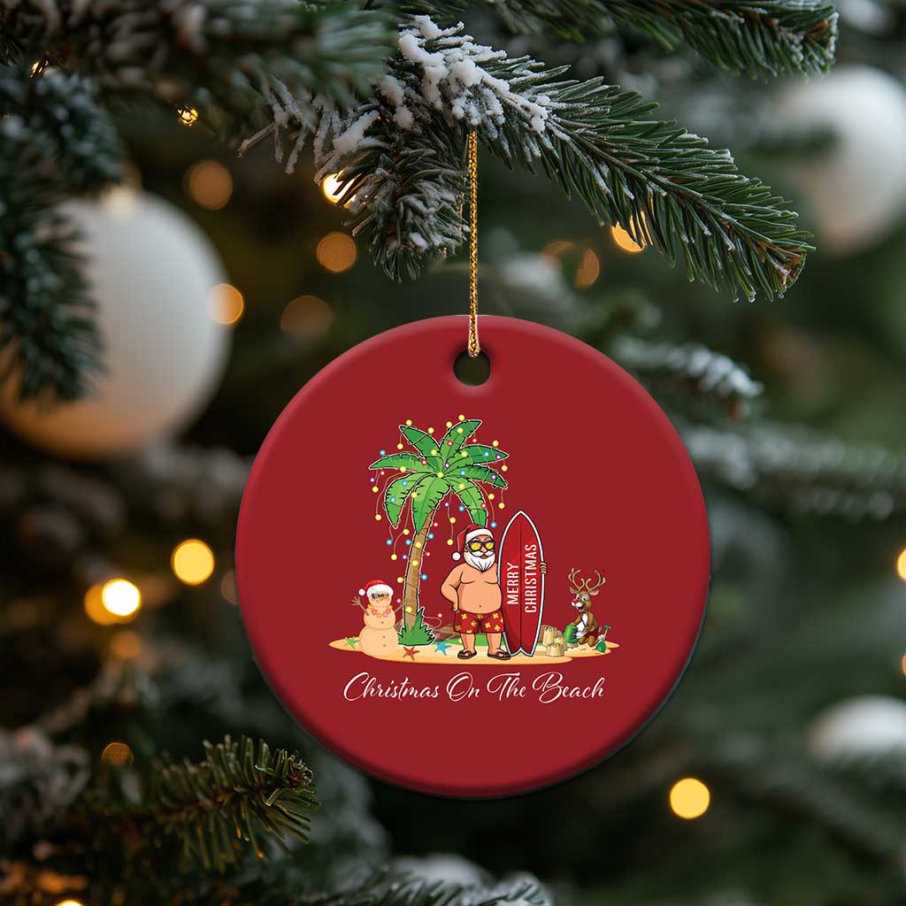 Hawaii Christmas Ornament Christmas On The Beach Holiday Xmas Palm Tree TS10