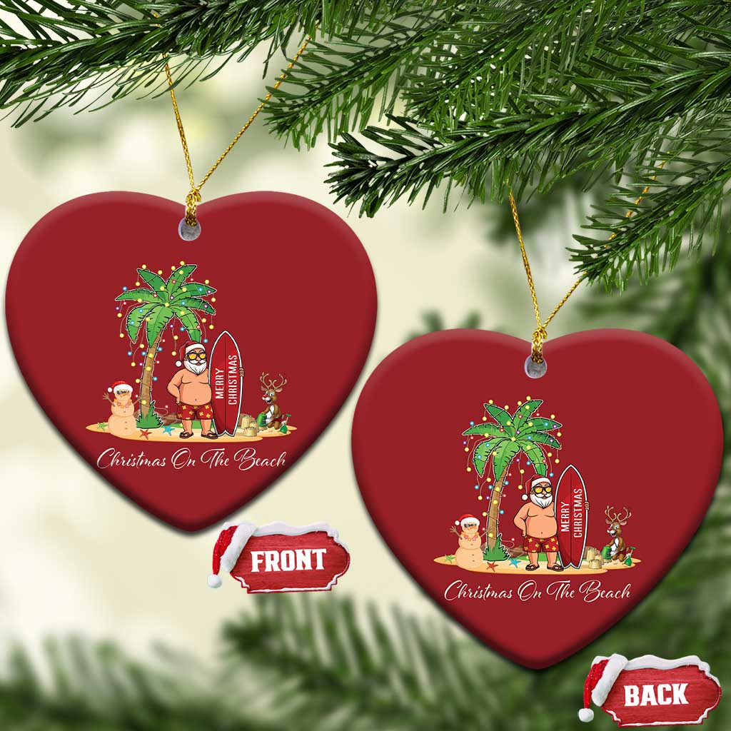 Hawaii Christmas Ornament Christmas On The Beach Holiday Xmas Palm Tree TS10