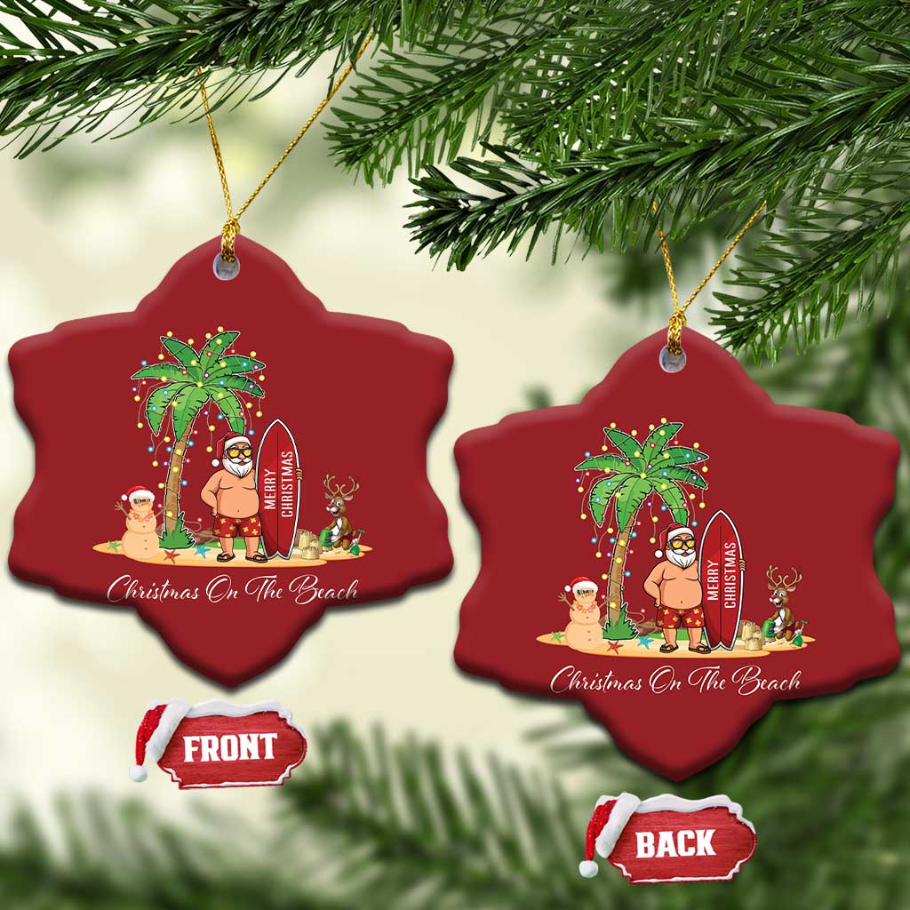 Hawaii Christmas Ornament Christmas On The Beach Holiday Xmas Palm Tree TS10