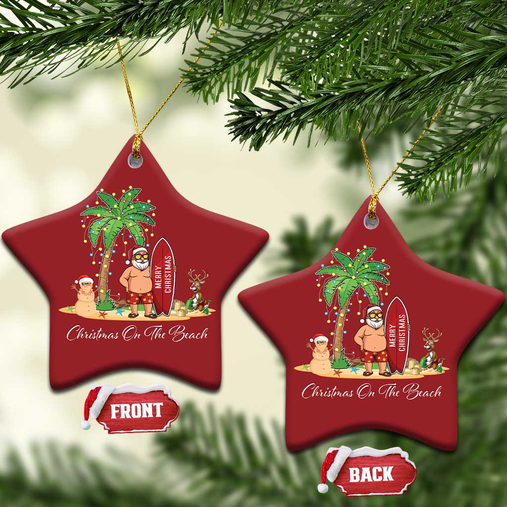 Hawaii Christmas Ornament Christmas On The Beach Holiday Xmas Palm Tree TS10