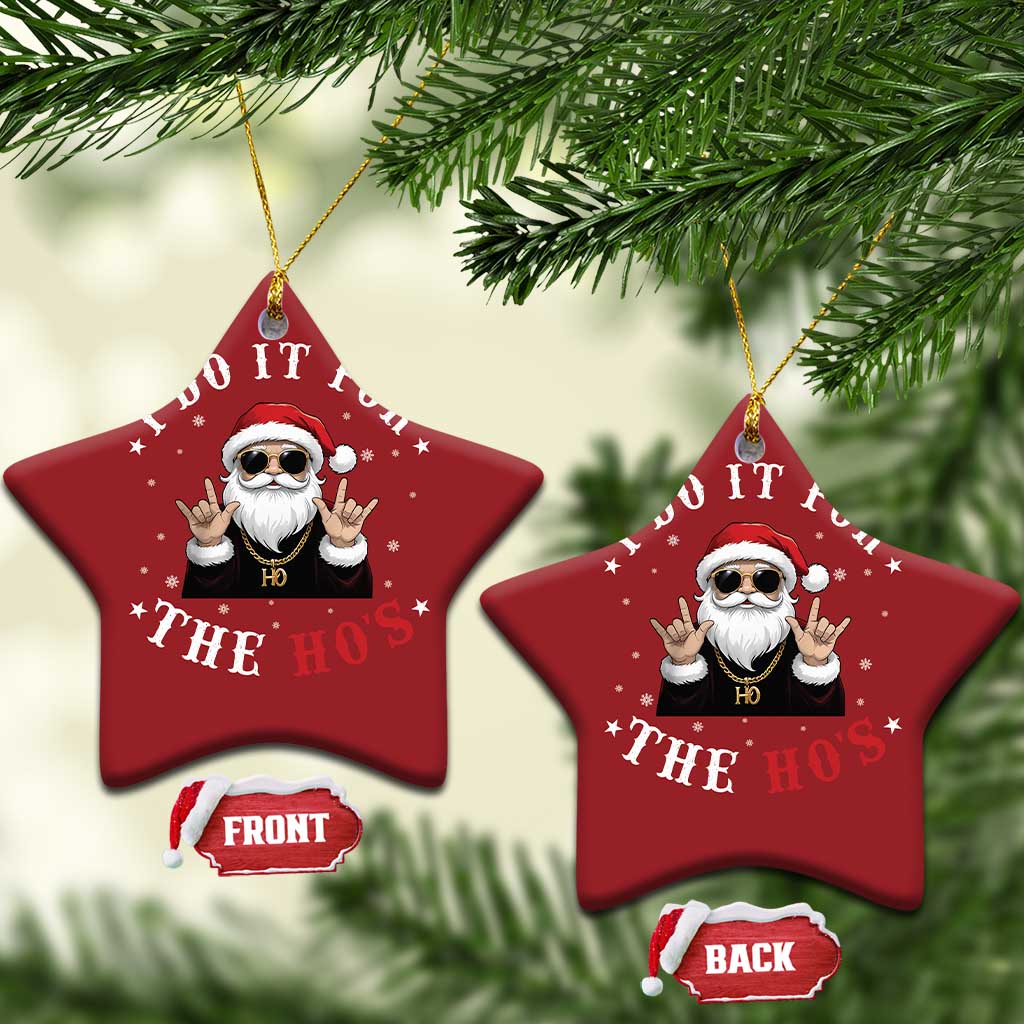 Funny Santa Xmas Christmas Ornament I Do It For The Ho's Rude Xmas TS10