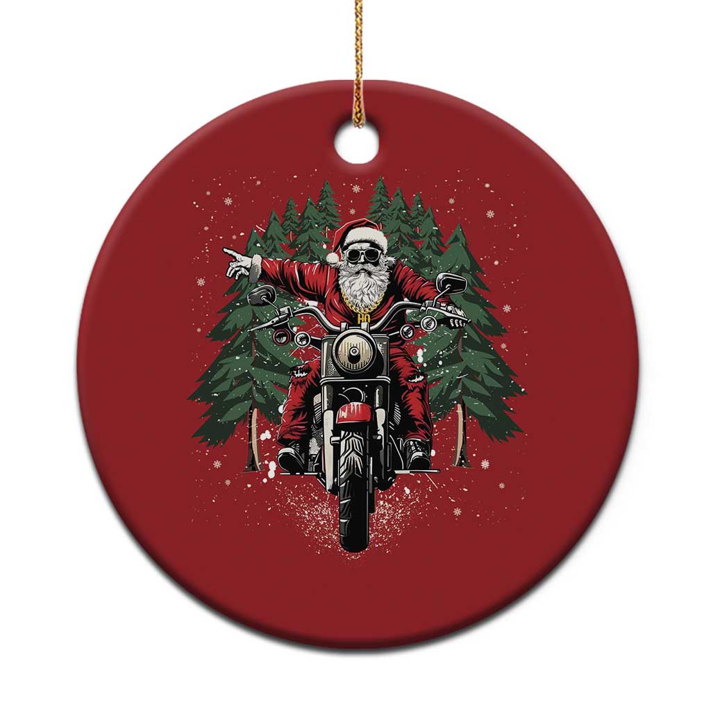 Xmas Motorcycle Christmas Ornament Santa Biker Riding Motorcycle TS10