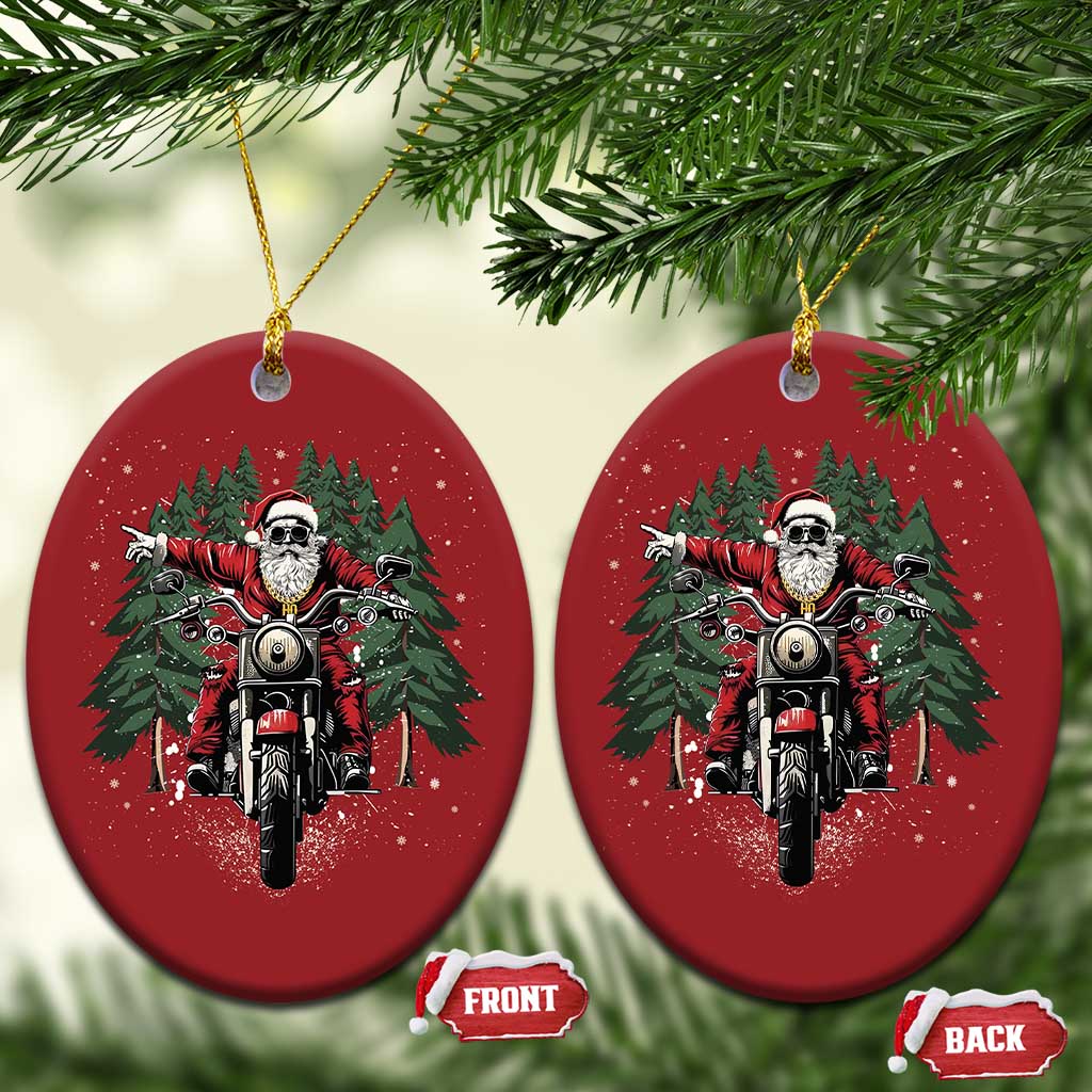 Xmas Motorcycle Christmas Ornament Santa Biker Riding Motorcycle TS10