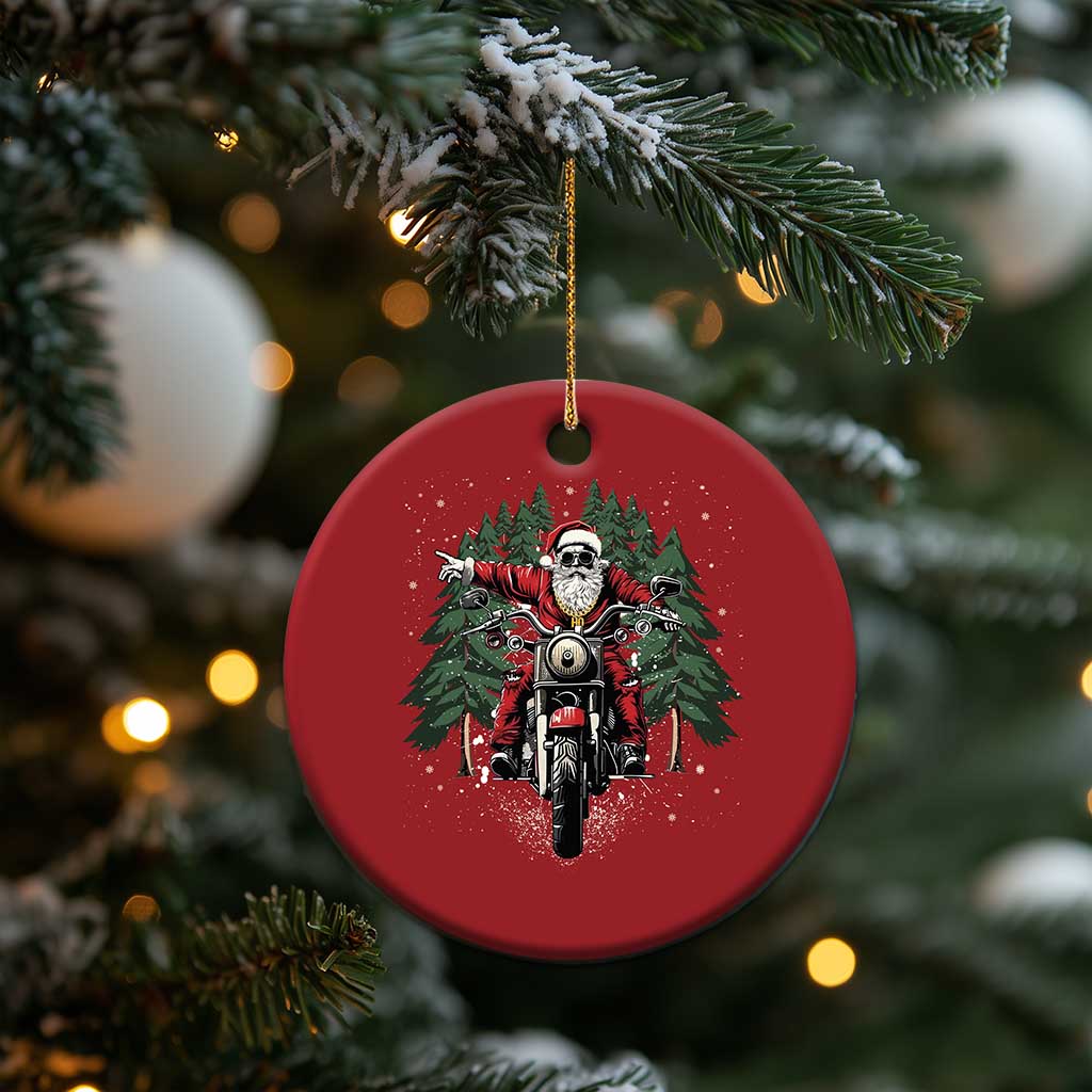 Xmas Motorcycle Christmas Ornament Santa Biker Riding Motorcycle TS10