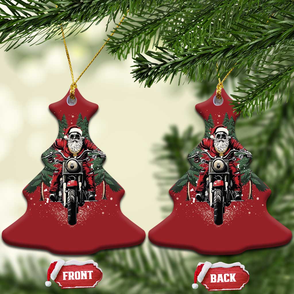 Xmas Motorcycle Christmas Ornament Santa Biker Riding Motorcycle TS10