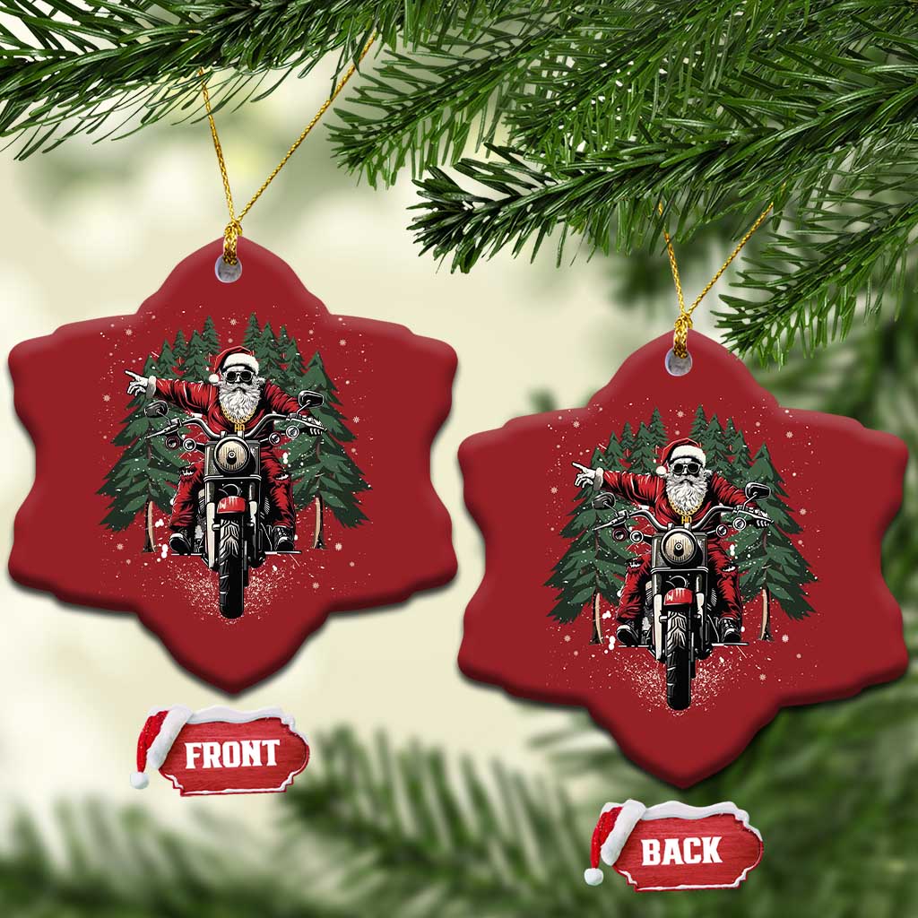 Xmas Motorcycle Christmas Ornament Santa Biker Riding Motorcycle TS10