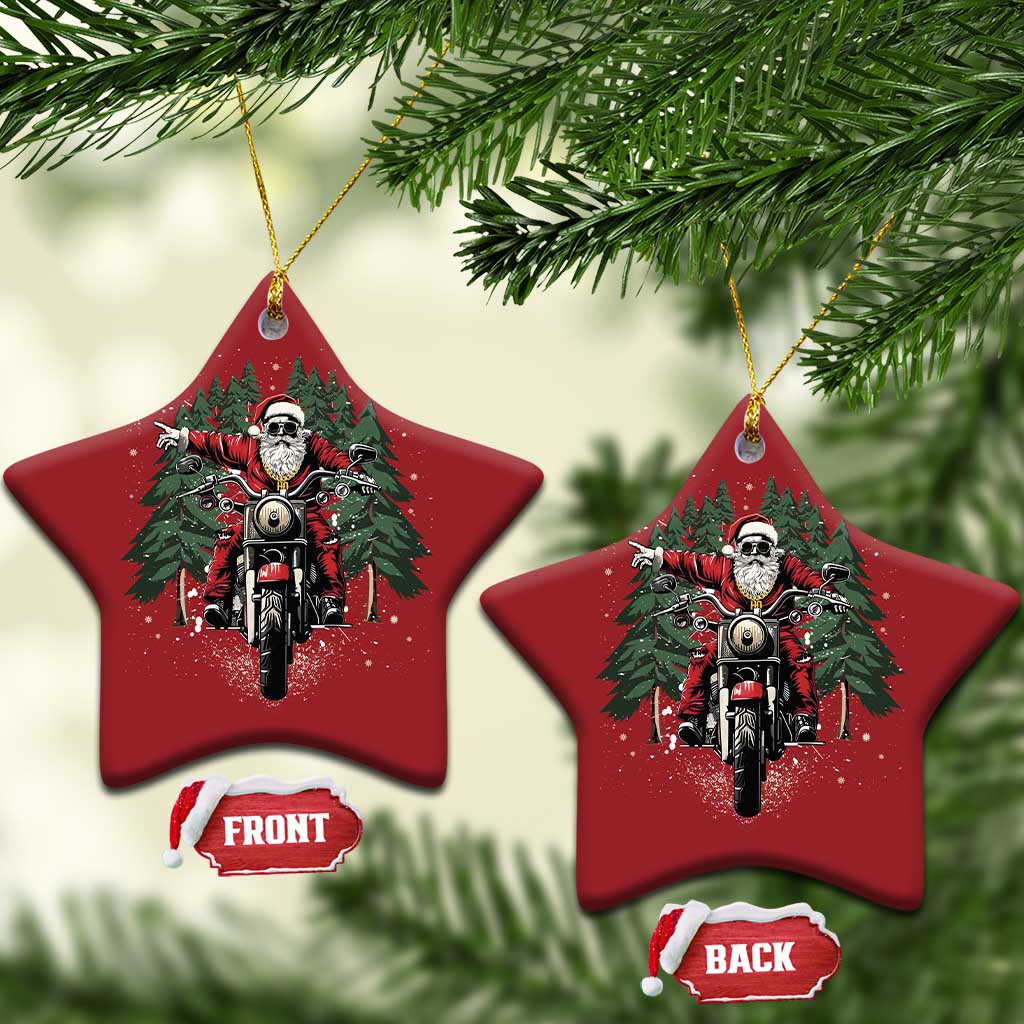 Xmas Motorcycle Christmas Ornament Santa Biker Riding Motorcycle TS10
