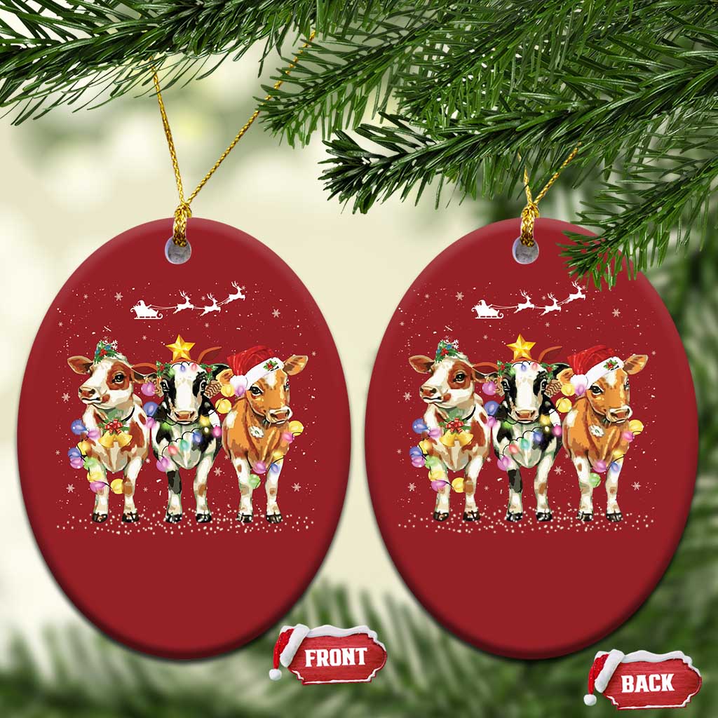 Xmas Cow Christmas Ornament Cow Lover Xmas Gifts TS10