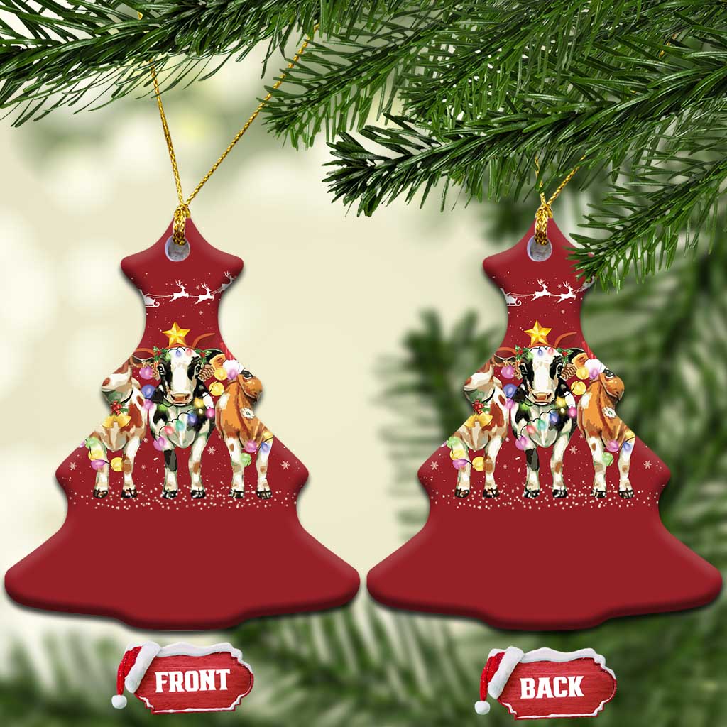 Xmas Cow Christmas Ornament Cow Lover Xmas Gifts TS10