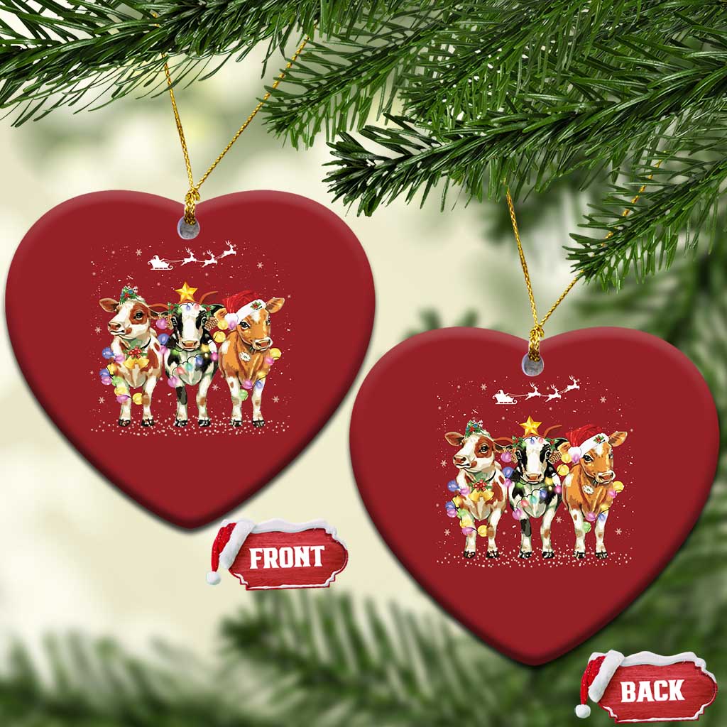 Xmas Cow Christmas Ornament Cow Lover Xmas Gifts TS10