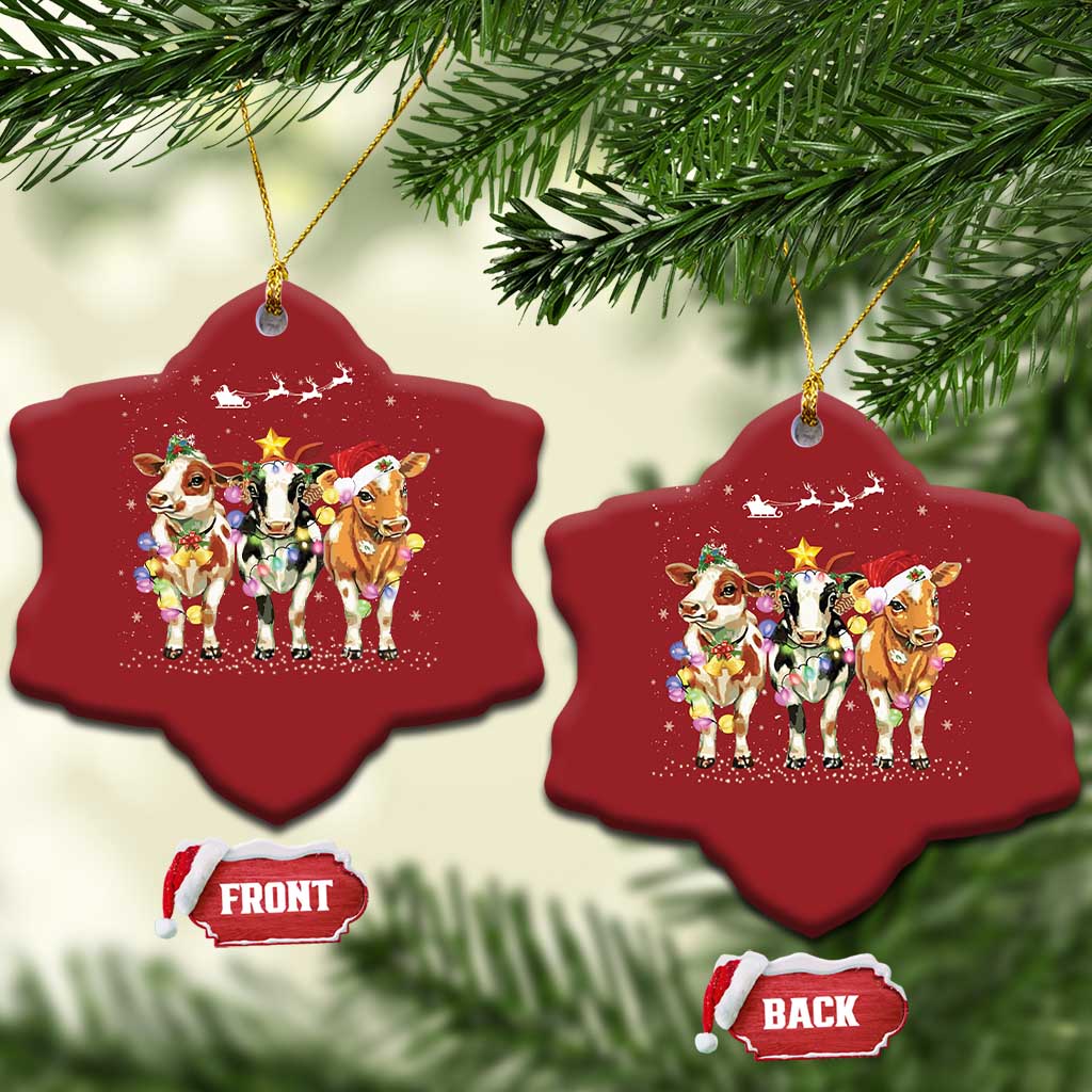 Xmas Cow Christmas Ornament Cow Lover Xmas Gifts TS10