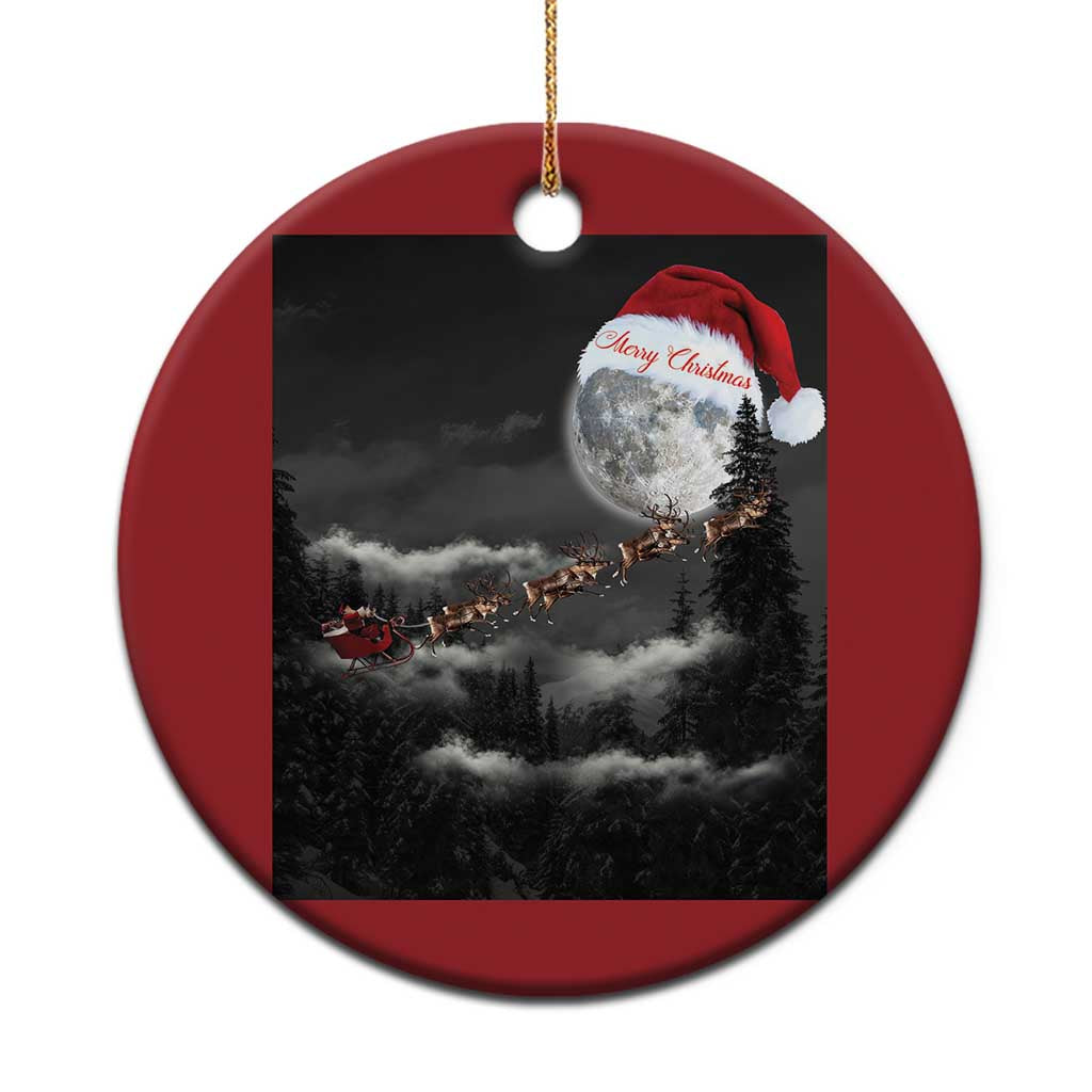 Merry Xmas Christmas Ornament Santa To The Moon TS10