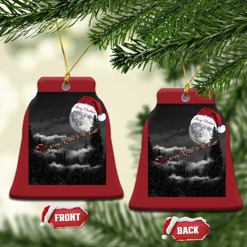 Merry Xmas Christmas Ornament Santa To The Moon TS10